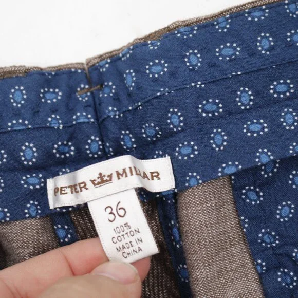 Peter Millar pants Mens 36 L32 Cotton Corduroy flat front business casual pocket - Picture 10 of 12